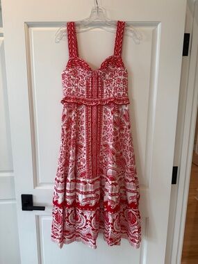 FARM Rio River Ride Red Midi Dress - NWT Size S